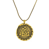 Statement Valknut Sunburst Gold Oxidised Men’s Pendant