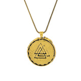 Statement Valknut Sunburst Gold Oxidised Men’s Pendant
