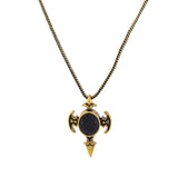 Statement Obsidian Wing Gold Oxidised Men’s Pendant