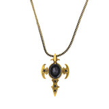 Statement Obsidian Wing Gold Oxidised Men’s Pendant