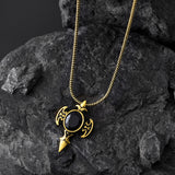 Statement Obsidian Wing Gold Oxidised Men’s Pendant