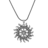 Statement Solar Wheel Silver Oxidised Men’s Pendant