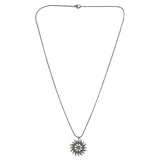 Statement Solar Wheel Silver Oxidised Men’s Pendant