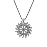 Statement Solar Wheel Silver Oxidised Men’s Pendant