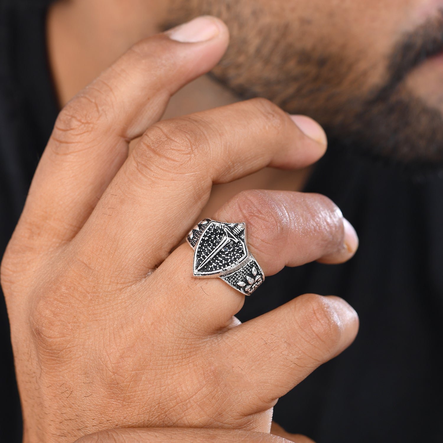 Diamond Statement Silver Ring For Men Buy Diamond Rings For Men