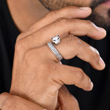 Statement Panther Silver Oxidised Men’s Ring