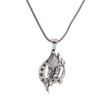 Spiritual Feather Flow Silver Pendant For Men