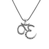 Spiritual Om Aura Silver Pendant Necklace For Men