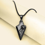 Spiritual Shadow Arrow Black Rhodium Pendant Necklace For Men