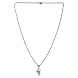 Spiritual Trishul Shakti Black Rhodium Pendant Necklace For Men
