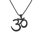 Spiritual Om Aura Black Pendant Necklace For Men