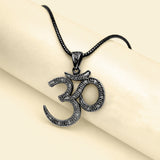 Spiritual Om Aura Black Pendant Necklace For Men