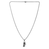 Spiritual Trishul Flame Black Rhodium Pendant Necklace For Men