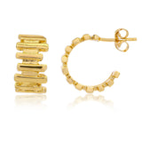 Trendy Essentials Gold Finish Dotted Hoop Earrings for Women