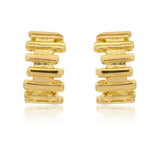 Trendy Essentials Gold Finish Dotted Hoop Earrings for Women