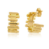 Trendy Essentials Gold Finish Dotted Hoop Earrings for Women