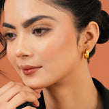 Hammered Gold Hoop Earrings for Women Trendy Essentials Textured Bali Earrings for College and Casual Wear