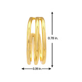 Layered Gold Hoop Earrings for Women Trendy Essentials Triple Band Everyday Hoops for Work and Weekends