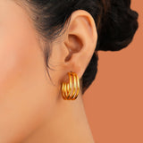 Layered Gold Hoop Earrings for Women Trendy Essentials Triple Band Everyday Hoops for Work and Weekends