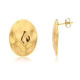 Textured Oval Stud Earrings for Women Trendy Essentials Gold Tone Studs for Office and Daily Wear
