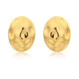 Textured Oval Stud Earrings for Women Trendy Essentials Gold Tone Studs for Office and Daily Wear