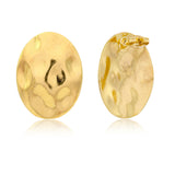 Textured Oval Stud Earrings for Women Trendy Essentials Gold Tone Studs for Office and Daily Wear