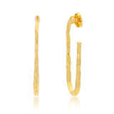 Rectangular Gold Hoop Earrings for Women Trendy Essentials Geometric Long Hoops for Work and Casual Days