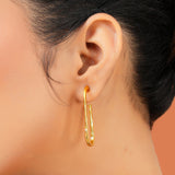 Rectangular Gold Hoop Earrings for Women Trendy Essentials Geometric Long Hoops for Work and Casual Days