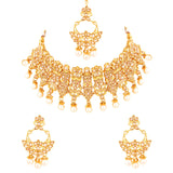 Faux Pearls Embellished Necklace Set