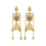 Kashmiri Royal Noor Gold Jhumka Ghungroo Earrings