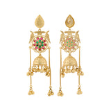 Kashmiri Royal Noor Gold Jhumka Ghungroo Earrings