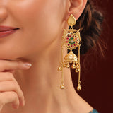 Kashmiri Royal Noor Gold Jhumka Ghungroo Earrings