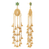 Kashmiri Royal Zoya Long Gold Ghungroo Earrings