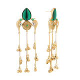 Kashmiri Royal Afsana Long Gold Ghungroo Earrings