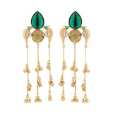 Kashmiri Royal Afsana Long Gold Ghungroo Earrings