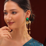 Kashmiri Royal Afsana Long Gold Ghungroo Earrings