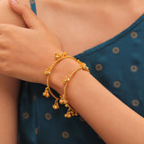 Kashmiri Noor Ghungroo Gold Kada Bangle