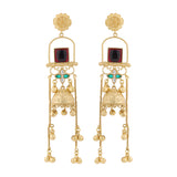 Kashmiri Royal Zareen Jhumka Gold Ghungroo Earrings
