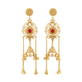 Kashmiri Royal Sitara Jhumka Gold Ghungroo Earrings