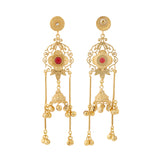 Kashmiri Royal Sitara Jhumka Gold Ghungroo Earrings