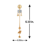 Kashmiri Colored Stone Gold-Toned Dangler Earrings