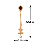 Kashmiri Maroon Gold-Toned Dangler Earrings
