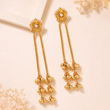 Kashmiri Pearl Beaded Gold-Toned Dangler Earrings