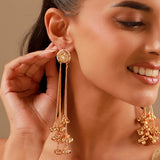 Kashmiri Pearl Beaded Gold-Toned Dangler Earrings