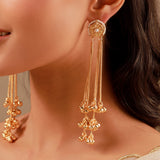Kashmiri Pearl Beaded Gold-Toned Dangler Earrings