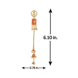 Kashmiri Orange Red Stone Gold-Toned Dangler Earrings