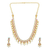 Gold Elegance Royal Ruby Pearl Necklace Set