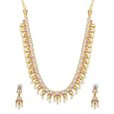 Gold Opulence Royal Rajwadi Ruby Pearl Necklace Set