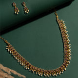 Gold Opulence Royal Rajwadi Ruby Pearl Necklace Set