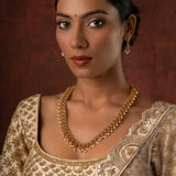 Gold Opulence Royal Rajwadi Ruby Pearl Necklace Set